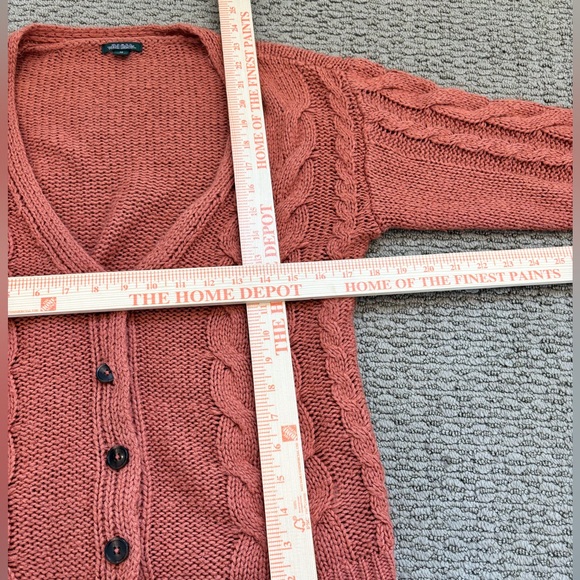 Wild Fable Rust Cable Knit Cardigan - Picture 3 of 4